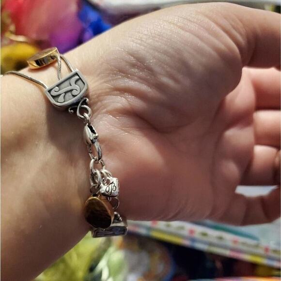 BRIGHTON jeweled‎ crystal Contempo gold 2 tone 3 strand bracelet - Picture 8 of 9